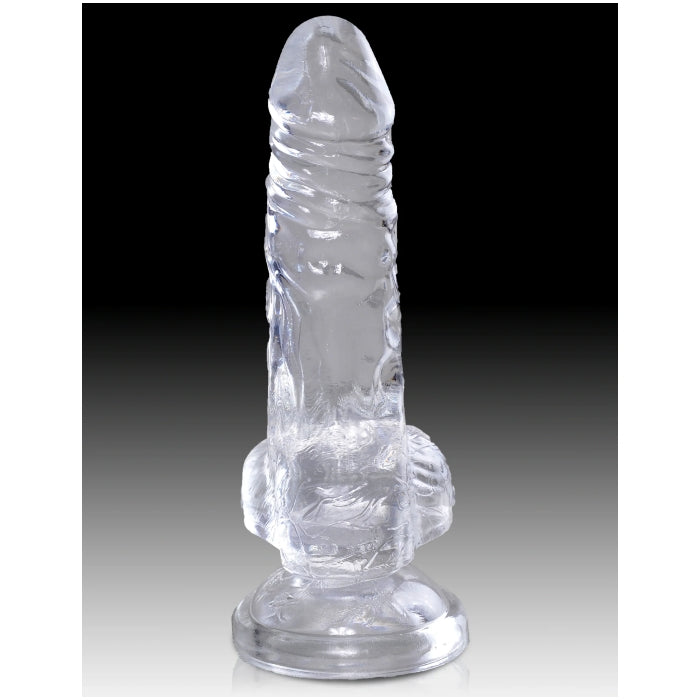 King Cock Clear W/ Balls 4"