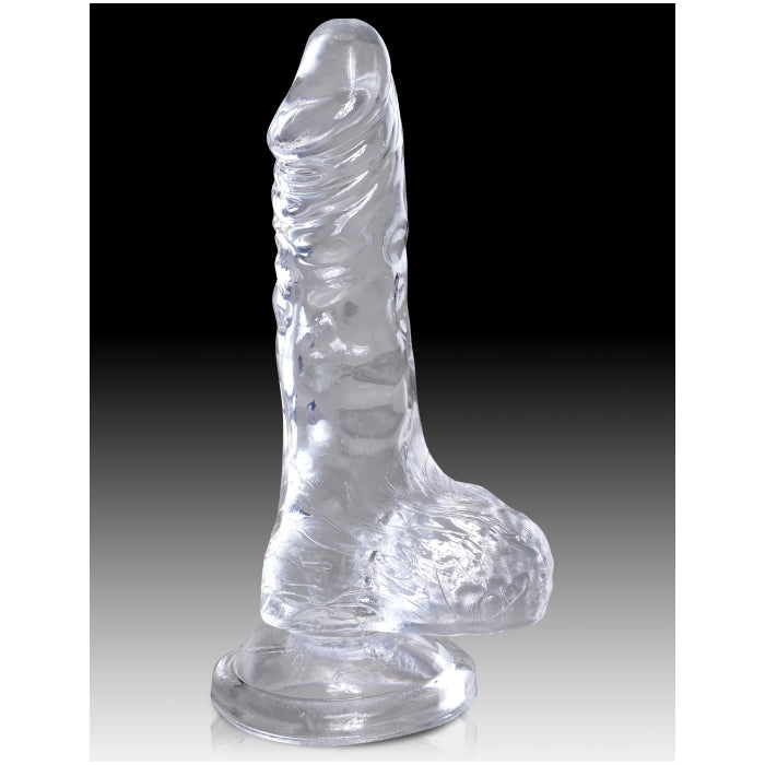 King Cock Clear W/ Balls 4"