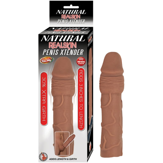 Natural Realskin Vibrating Xtender With Scrotum Ring