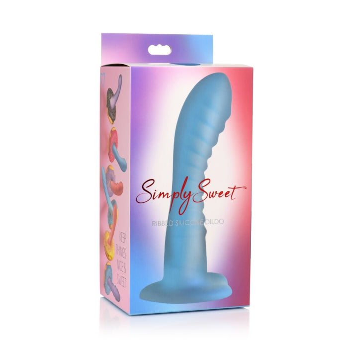 SIMPLY SWEET 7" RIBBED SILICONE DILDO