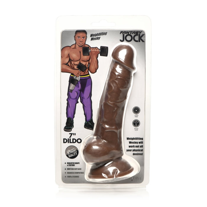 Dildo W/ Balls Dark 7" Jocks Weightlifting WESLEY