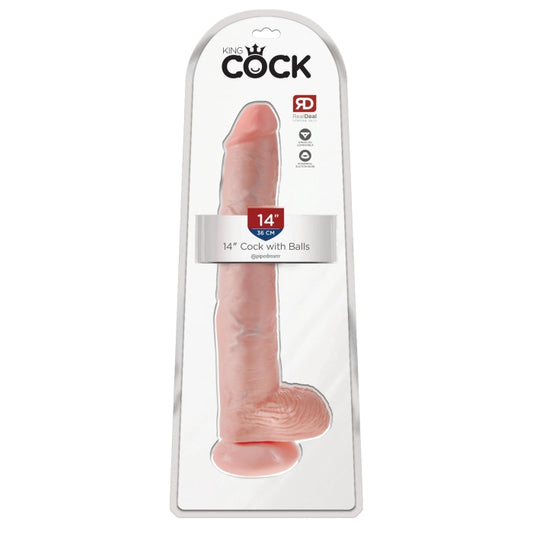 Dildo 14" W/Balls Light King Cock