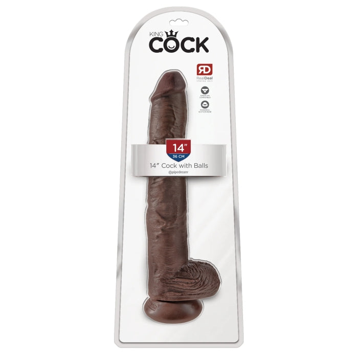 Dildo 14" W/Balls Light King Cock