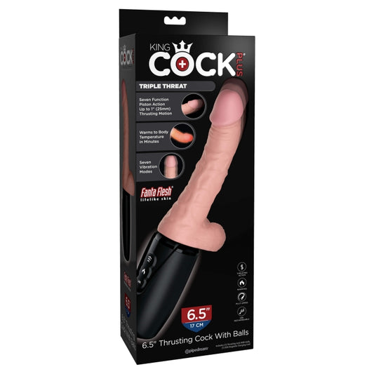 King Cock Plus 6.5" Thrusting Cock w/Balls