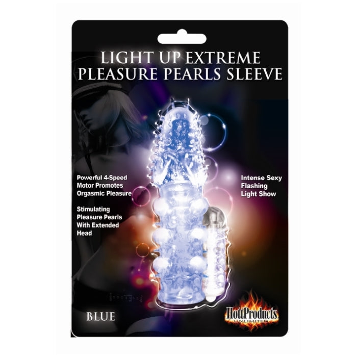 Light Up Extreme Pleasure Pearls Sleeve -Blue