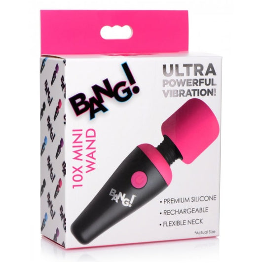 BG 10X Vibrating Mini Silicone Wand-Pink - Rechargeable - 4"