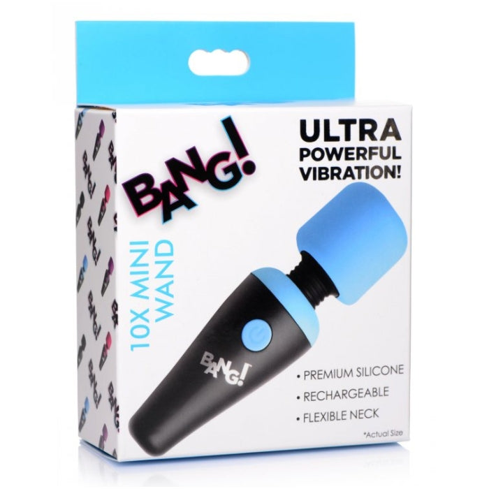 BG 10X Vibrating by Mini Silicone Wand-Blue - Rechargeable - 4"