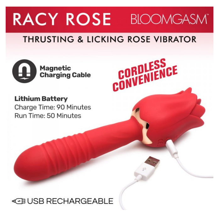 In Bloomgasm Racy Rose Thrusting & Licking Rose Vibe