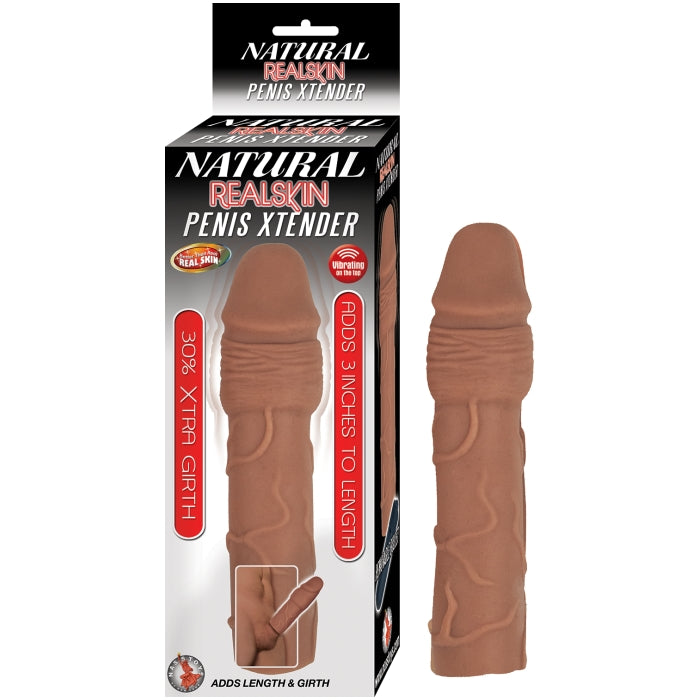 Natural Realskin Vibrating Xtender With Scrotum Ring