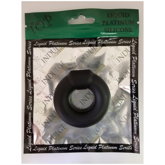 Liquid Platinum Silicone Cockring-Black- QRING - LJ-700